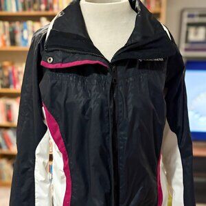 Columbia Black/White/Pink Nylon Jacket - Medium